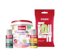 Renshaw Pastel Green Bundle, Great For Matcha and Pistachio Creations - 2 x Food Colourings, 1 x 250 g Fondant Icing, 1 x 400 g Tub Frosting