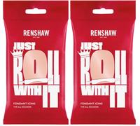 Renshaw Peach Blush Just Roll With It Fondant Icing, 250 g (Pack of 2) - Ready to Roll Icing for Cakes