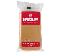 RENSHAW Ready to Roll Fondant Icing, Coloured Ready to Roll Icing, Sugar Paste for celebration, sculpted cakes, cupcakes & decorations. Renshaw Coloured Fondant Icing - T BEAR BROWN 250g