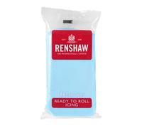 RENSHAW Ready to Roll Fondant Icing, Coloured Ready to Roll Icing, Sugar Paste for celebration, sculpted cakes, cupcakes & decorations. Renshaw Coloured Fondant Icing - BABY BLUE 250g - PACK OF 4