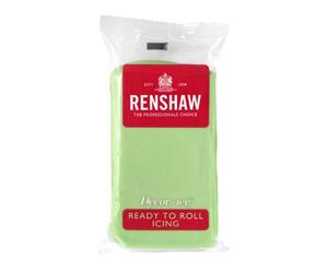 RENSHAW Ready to Roll Fondant Icing, Coloured Ready to Roll Icing, Sugar Paste for celebration, sculpted cakes, cupcakes & decorations. Renshaw Coloured Fondant Icing - PASTEL GREEN 250g