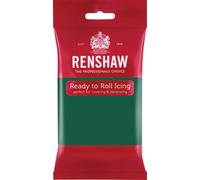 RENSHAW Ready to Roll Fondant Icing, Coloured Ready to Roll Icing, Sugar Paste for celebration, sculpted cakes, cupcakes & decorations. Renshaw Coloured Fondant Icing - EMERALD GREEN 250g