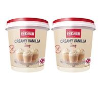Renshaw Vegan Buttercream Style Soft Icing Vanilla 400 g Pack of 2