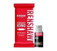 Renshaw White Fondant Icing (1 x 250g) & Black Gel Colour Bundle (1 x 20g)