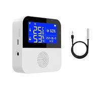 Rensimote 1 Set White ABS Smart WiFi Temperature Humidity Sensor Home Dual Temperature Sensor with Probe
