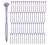 Rensimote 60 Pcs Cute Ballpoint Pens Bulk,1.0mm Medium Point Blue Ink Pens,Crystal Pen for Journaling,