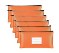 Rensimote 6PC Money Bags with Zipper Security Bank Deposit Bag Money Bag Receipt Holder for Cash Coins Cosmetic Paper Money Tool Easy to Use About 28 X 16cm B