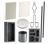 Rensimote 9 Pcs Torch Melting Casting Kit Crucible Set Ingot Torch Melting Kit, for Metal Gold Silver and Copper