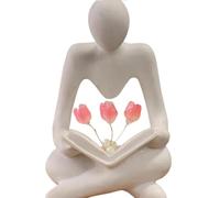 Rensimote Abstract Figure Tulip Night Light Sculpture Resin Statue Bookshelf Living Room Desk Coffee Table Bedside Easy to Use