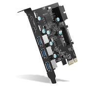 Rensimote PCI-E x 1 to USB Expansion Card, USB 3.0 5Gpbs PCI Express Card, PCIE Motherboard Card for PC Desktop, Linux