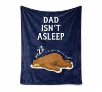 RenSton Dad Blanket Dad Birthday Gifts from Daughter Son, Blue Flannel Blanket Gift Ideas for Daddy, Daddy Presents for Christmas Fathers Day, Blanket for Dads, 60 * 50in