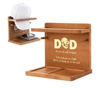 RenSton Fathers Day Gift, Personalised Fathers Day Gift, Wooden Hat Stand Presents for Dad, Daddy Racks Baseball Caps,Hat Storage Home Office Desk Organise