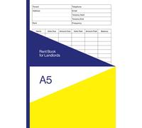 Rent Book for Landlords A5: Simple Small Format Rental Log / Ledger