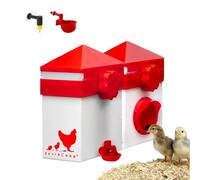 RentACoop Chick2Chicken 2.5lb Medium Port Feeder and 64oz Drinker Set