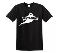 Rentaghost T-Shirt Funny Rock Gothic Joke Rude Novelty Gift Top Tee (Black White Print, L)