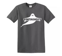 Rentaghost T-Shirt Funny Rock Gothic Joke Rude Novelty Gift Top Tee (Charcoal White Print, L)