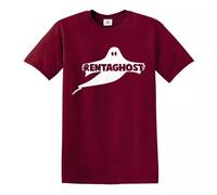 Rentaghost T-Shirt Funny Rock Gothic Joke Rude Novelty Gift Top Tee (Maroon White Print, XL)