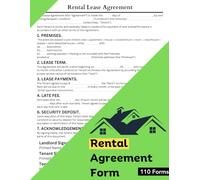 rental agreement form: Lease Contract Forms book, Month to Month Residential Property Contract, One agreement form per page, Landlord and Tenants,