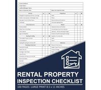 Rental Property Inspection Checklist: Apartment / House Inspection Forms for Landlord & Tenant | Home Maintenance Checklist Log Book | 100 Pages