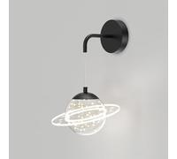 Renter Friendly Modern Planet LED Wall Light 8W Black d Bedroom Sconce For Kids Earth String ment Glass Hanging Lamp Living Room Bathroom Vanity Over Mirror Nursery, Coll White 60