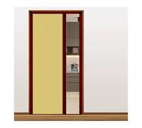 Renter Friendly No Drill Sliding Accordion Door, Kitchen Water Resistant Foldable Partition, Custom Size Interior Room Divider for Patio Closet(Yellow,28" x 80")