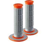 Renthal Dual Compound Tapered Half Waffle Grips Grey Orange MX Enduro