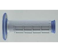 Renthal Grips Dual Compound Half Waffle - Dual Layer, Firm Inner - Grey/Blue 22.2 mm