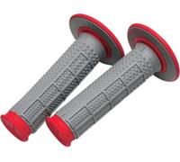 Renthal G163 Tapered Dual Compound Half Waffle MX Grips Red 7/8 Enduro Bars