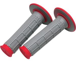 Renthal G163 Tapered Dual Compound Half Waffle MX Grips Red 7/8 Enduro Bars