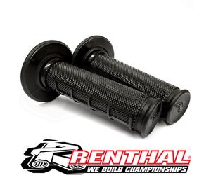 Renthal G197 Handlebar Grips Ultra Tacky Black on Black Dual Compound 1/2 Waffle