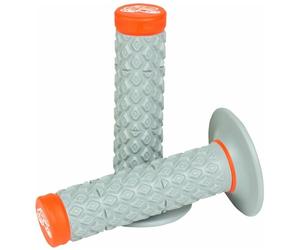 Renthal G208 Comfort Pattern, Grey/Orange, Dual Compound MX/Enduro Grips