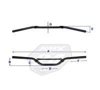 Renthal Handlebar R823 Racer 22mm fits KTM SX 65 Husqvarna TC 65 Black