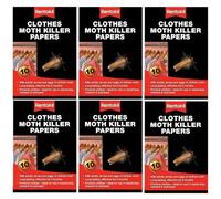 Rentokil 6 Pack Moth Killer Paper Sheets - 60 | Clothes Moth Killer Trap Kills Eggs and Larvae | Moth Killer Papers for Long-Lasting Protection of Ga