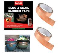 Rentokil Chemical Free Slug Snail Repellent Adhesive Plant Pot Copper 4M Tape X2
