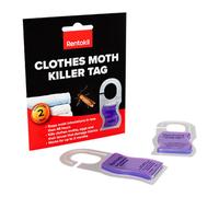Rentokil Clothes Moth Killer Tag (2X Tags) - Targets Fabric Damaging Moths