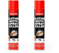 RENTOKIL Clothes Moth Spray Killer 300ml - Powerful Long-Lasting Protection for Cupboards, Wardrobes & Storage Areas, Eliminates Moths, Larvae & Eggs (Pack of 2)