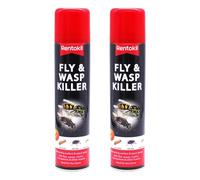 Rentokil Fly and Wasp Killer Spray 300ml Pack of 2 Fast Acting Flying Insects Moths Mosquitos Repellent Insecticide Indoor DIY Treatment with Welari Thank You Card | (2pack) (600ml)