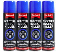 Rentokil Insectrol Insect Killer Spray For Crawling Insects (Fleas Ants Cockroaches Earwigs Bedbugs) 300Ml X 4