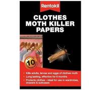 Rentokil Moth Killer Paper Sheets - 10 | Clothes Moth Killer Trap Kills Eggs and Larvae | Moth Killer Papers for Long-Lasting Protection of Garments in Wardrobes by Zinnia