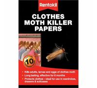 Rentokil Pest Control - Mothkiller Strips - Moth Clothes Papers 10 Pack Killer - moth rentokil clothes papers 10 pack killer strips fa115
