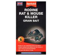 Rentokil Rodine Rat & Mouse Killer Grain Bait 6 Sachets Ready To Use Poison