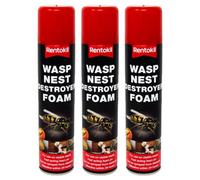 Rentokil Wasp Nest Destroyer Foam, Fast Acting 24Hr Insecticide Treatment 300Ml X 3