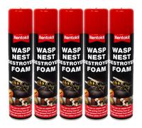 Rentokil Wasp Nest Destroyer Foam, Fast Acting 24Hr Insecticide Treatment 300Ml X 5