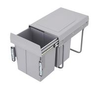 RENTSIANG Under Sink Trash Can Dual Bin 2x20L Pull-Out Cabinet Mounted Trash Can with Lid, Soft Close & Space Saving for Kitchen Recycling