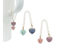 RENUIS 2Pcs Pink and Blue Letter Charm Accessories for Stanley Cup,Name ID Initial Letter for Stanley 30&40 oz Tumbler with Handle,Heart Initial Personalized Identification Charms Chain (Pink and