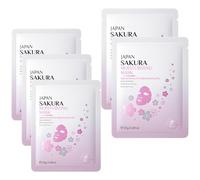 renvena 5Pcs Women Sakura Collagen Face Mask Hydrating Moisturizing Lifting Mask for Soft Glowing Skin Beauty Skincare Pink One Size