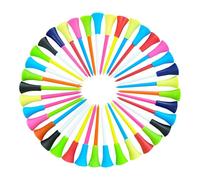 renvena 83mm Multicolored Golf Tees with Rubber - Coated Heads, 50 - Piece Bundle for Golfing Convenience Assorted Color One Size