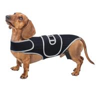 renvena Breathable Dog Back Support For Post-surgery Recovery Adjustable Spine Brace For Small Dogs Comfortable Neoprene Vest Black S
