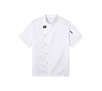 renvena Chef Coat Womens Mens Short Sleeve Chef Jacket Cooking Restaurant Canteen Work Costume Uniform Tops White Short Sleeve M