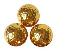 renvena Gold Plated Golf Balls (Electroplated), Double-Layer Structure, Luxury Gift Balls 3Pcs One Size